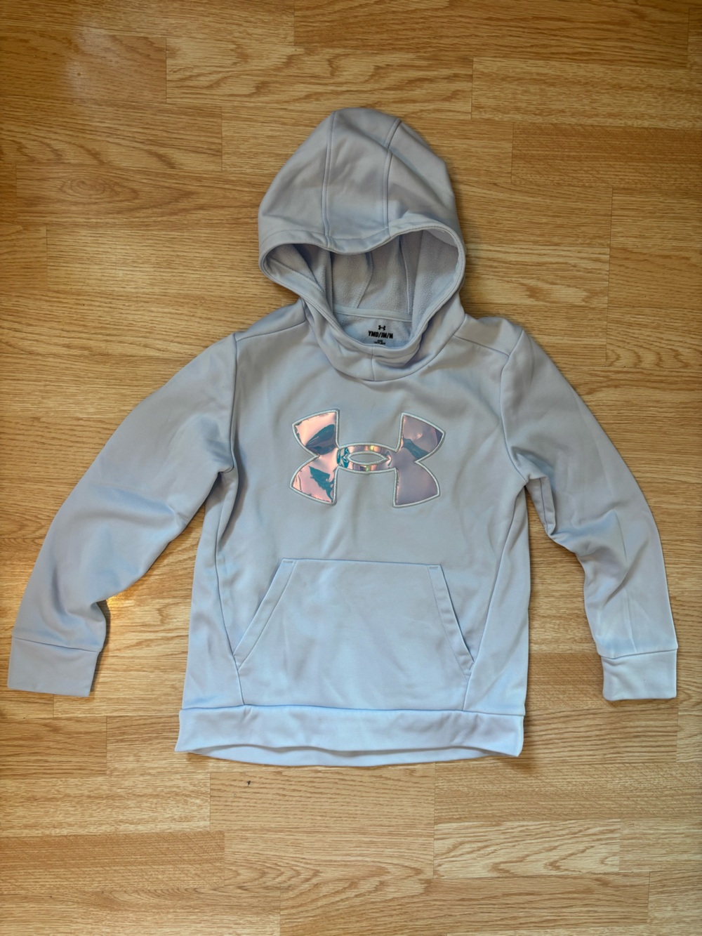 Under Armour Girls' Light Purple Hoodie with Iridescent Logo